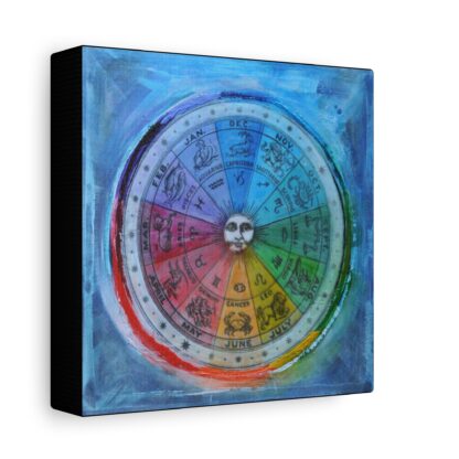 Spirit Wheel - Astrological Zodiac Wheel, Horoscope Wall Decor, Colorful Astrology Painting, Celestial Gifts, Astrology Birthday Decoration - Image 2