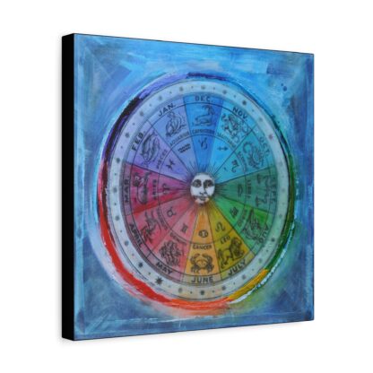 Spirit Wheel - Astrological Zodiac Wheel, Horoscope Wall Decor, Colorful Astrology Painting, Celestial Gifts, Astrology Birthday Decoration - Image 11