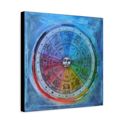Spirit Wheel - Astrological Zodiac Wheel, Horoscope Wall Decor, Colorful Astrology Painting, Celestial Gifts, Astrology Birthday Decoration - Image 14