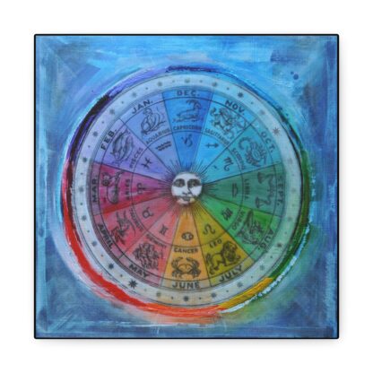 Spirit Wheel - Astrological Zodiac Wheel, Horoscope Wall Decor, Colorful Astrology Painting, Celestial Gifts, Astrology Birthday Decoration - Image 4