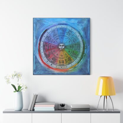 Spirit Wheel - Astrological Zodiac Wheel, Horoscope Wall Decor, Colorful Astrology Painting, Celestial Gifts, Astrology Birthday Decoration - Image 24