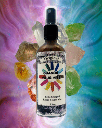 Change Your Vibe Reiki Charged Room & Aura Mist (3.3 oz Amber Glass Spray) - Image 3