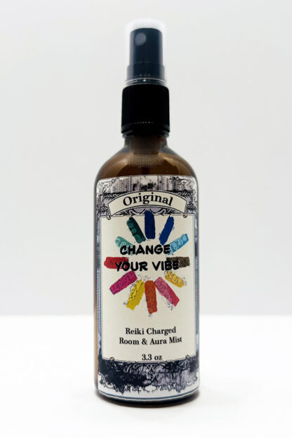 Change Your Vibe Reiki Charged Room & Aura Mist (3.3 oz Amber Glass Spray)